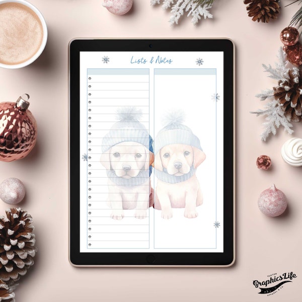 daily to do lists planner labrador dog note planner digital and printable
