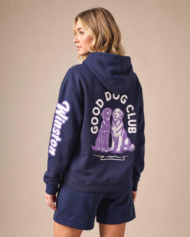 Anpassad hundnamnhoodie, Good Dog Club-tröja, hundmammapresent bild 1