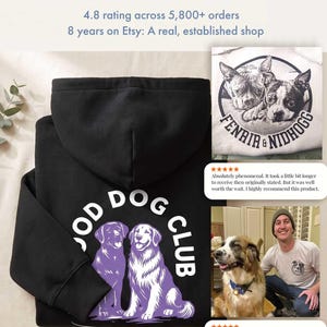 Anpassad hundnamnhoodie, Good Dog Club-tröja, hundmammapresent bild 14