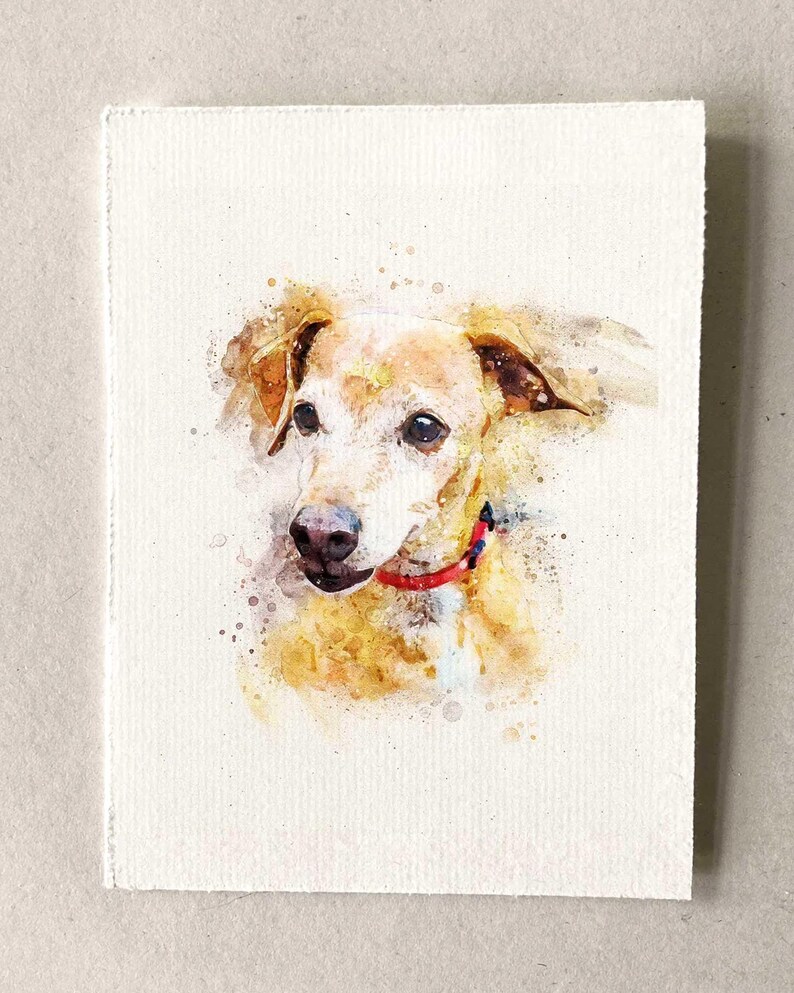 Custom Watercolor Pet Portrait From Photo, Rainbow Bridge Memorial Gift (Digital Download) image 1