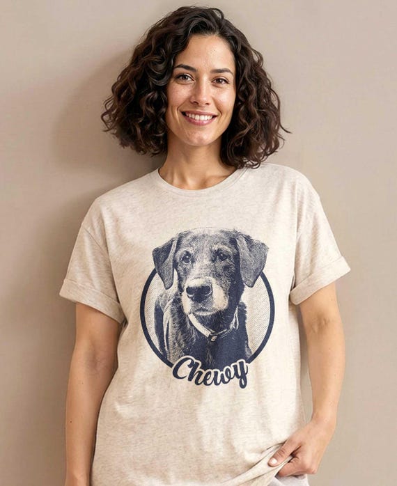 personalized pet t shirt custom dog cat shirt pet lover gift with name or photo custom pet portrait cat mom dog dad t shirt