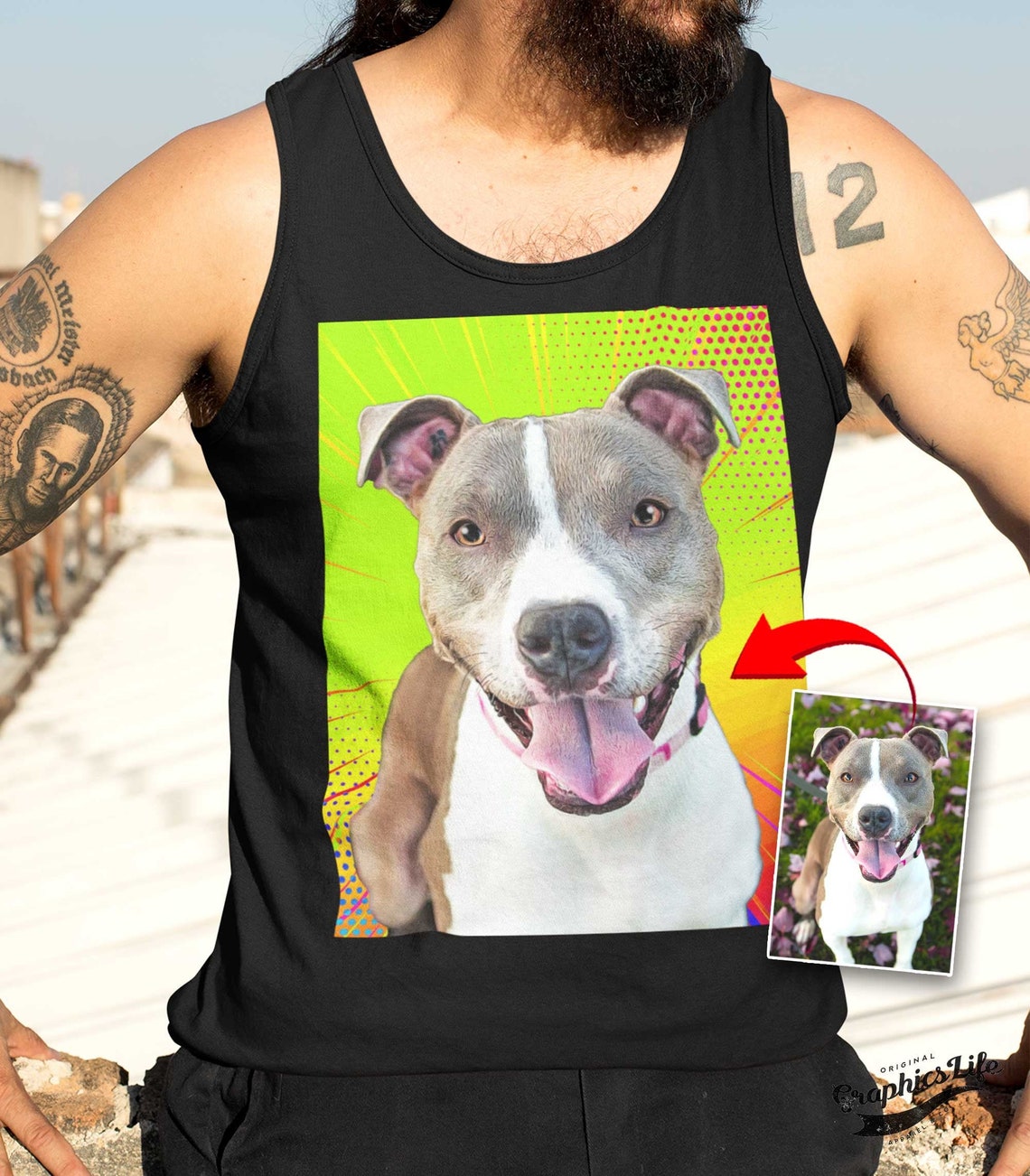 Dog face shirt dog print shirt custom tank custom dog | Etsy