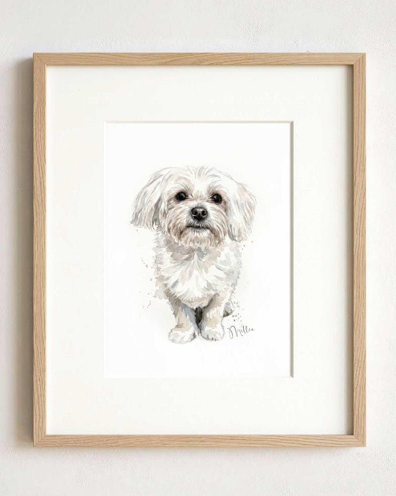 Custom Watercolor Dog Portrait From Photo Digital Download