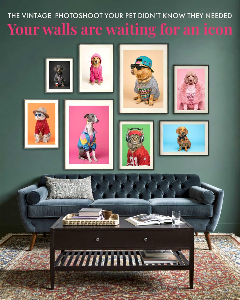 Custom Pet Gallery Wall Portrait
