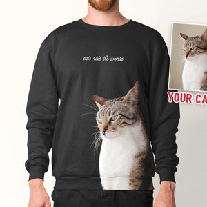 op maat gemaakte trui met foto en naam op maat hondensweatshirt gepersonaliseerde hond met ronde hals