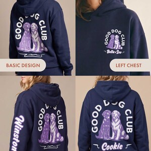 Anpassad hundnamnhoodie, Good Dog Club-tröja, hundmammapresent bild 5