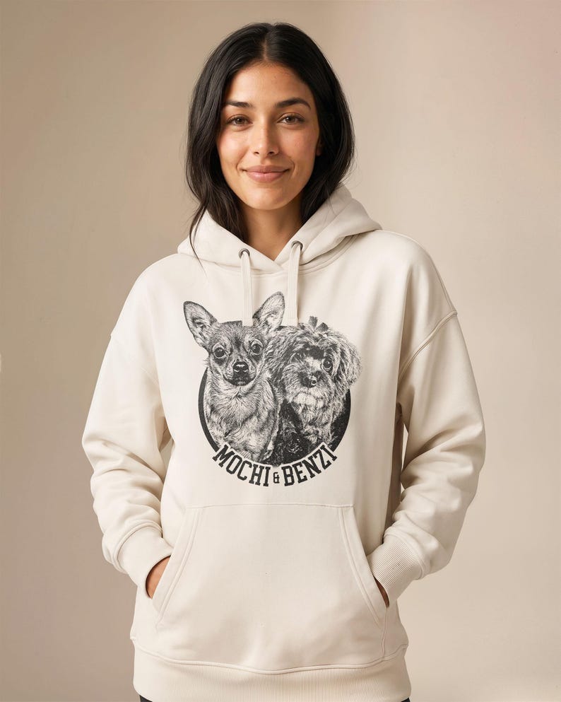 Custom Pet Portrait Hoodie, Personalized Dog and Cat Photo Sweatshirt for Pet Parents Gift