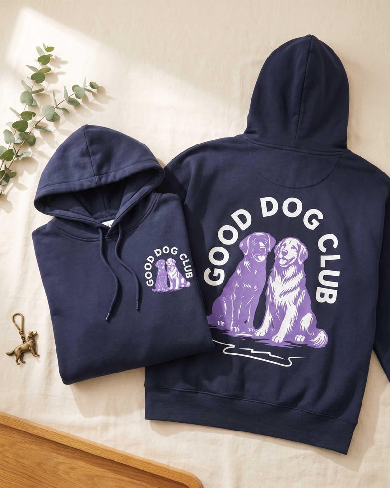 Anpassad hundnamnhoodie, Good Dog Club-tröja, hundmammapresent bild 2