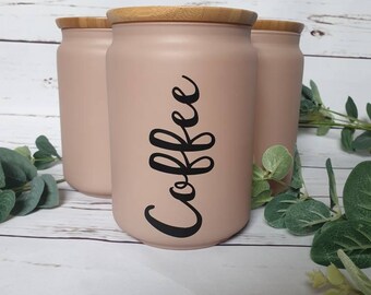 tea sugar coffee canisters next