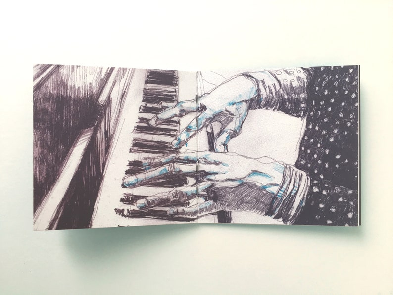 Mini Book 'Fingertips' inspired by the song of Stevie Wonder. Small art book. High quality 2 colour printed offset zine by Leen Van Hulst image 3