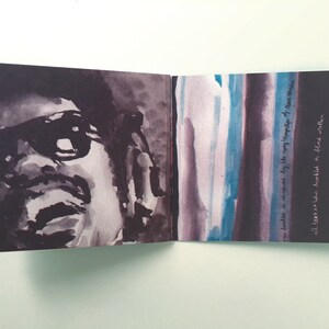 Mini Book 'Fingertips' inspired by the song of Stevie Wonder. Small art book. High quality 2 colour printed offset zine by Leen Van Hulst image 5