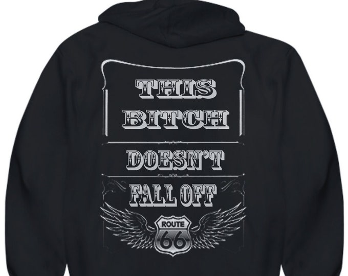 This Bitch Doesn't Fall Off Black unisex hoodie