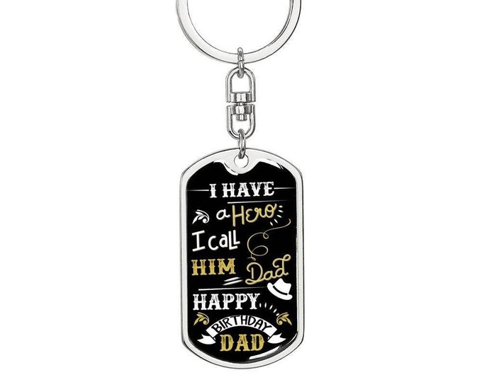 Dog Tag Keychain for Dad, Gift Keychain for Dad, Birthday Gifts for Dad, Christmas Gifts For Dad