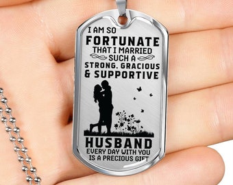 Birthday Dog Tag  Necklace for Husband, Luxury Military Dog Tag Necklace For Husband
