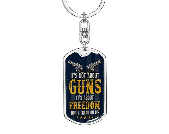 Dog Tag Keychain for Dad, 2nd Amendment gift for Dad, Birthday Gifts for Dad, Christmas Gifts For Dad