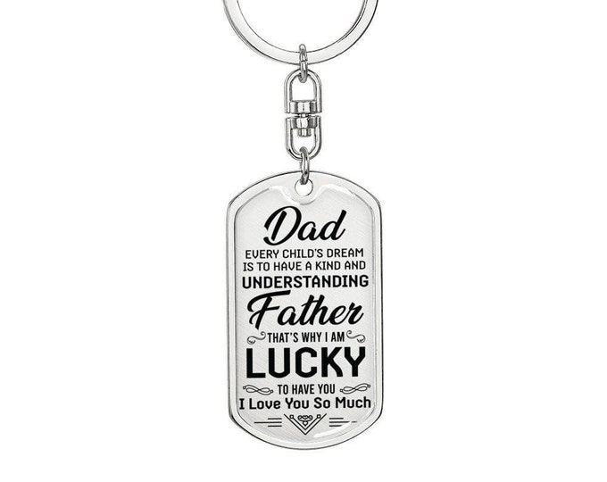 Dog Tag Keychain for Dad, Gift Keychain for Dad, Birthday Gifts for Dad, Christmas Gifts For Dad