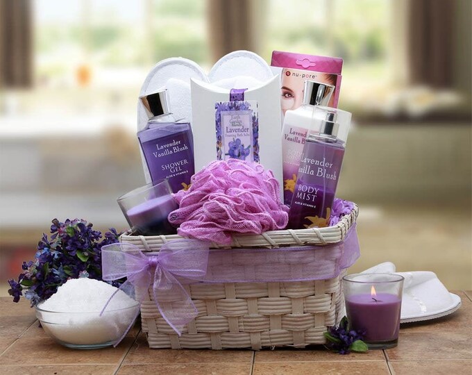 Gift Baskets for WomenWomen's Gift Baskets Spa Gift Basket for Her Lavender Spa Gift Basket Mother's Day Gift Baskets