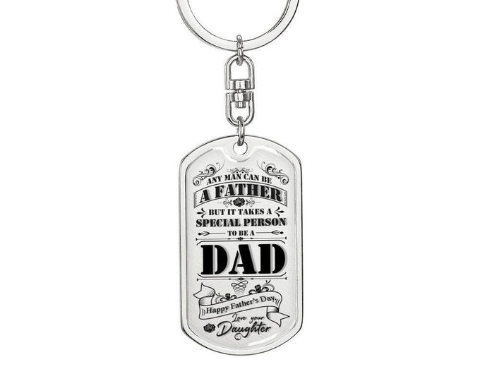 Dog Tag Keychain for Dad, Gift Keychain for Dad, Birthday Gifts for Dad, Christmas Gifts For Dad, Dad Gifts from Daughter