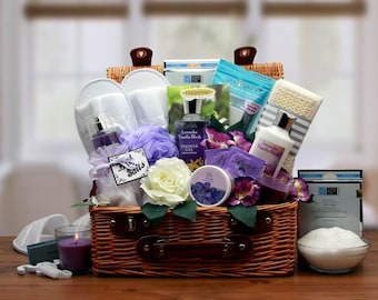 Gift Baskets for WomenWomen's Gift Baskets Spa Gift Basket for Her Lavender Spa Gift Hamper Mother's Day Gift Baskets