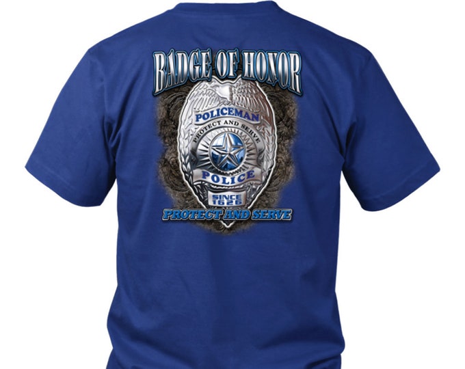 Back The Blue Shirt Police Officer Shirts Badge of Honor Shirt To Protect and Serve Tee Gift Shirt for Police Officers District Unisex Shirt