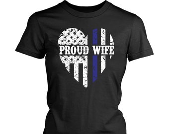 Police Wife Shirt Back The Blue Gift Shirt Proud Police Wife  Shirt - District Women's Shirt Proud Wife Shirt Blue Lives Matter Shirt