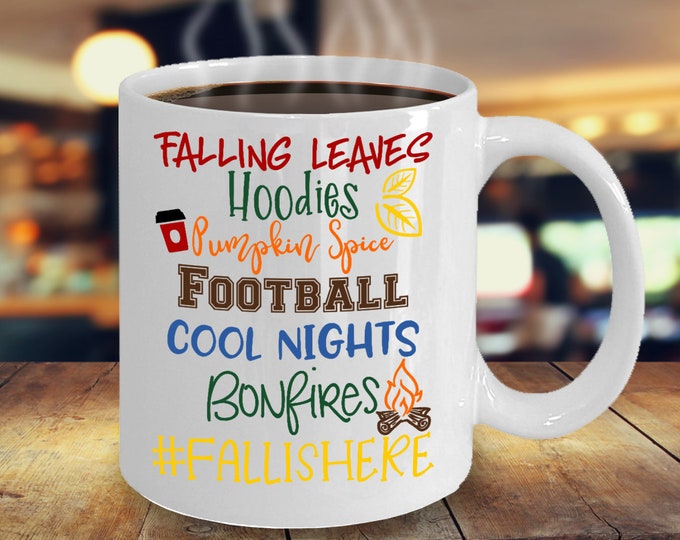 Pumpkin Spice Mug/ Fall Gift Mug/ Autumn Gift Mug/ Pumpkin Spice Mug/ Football Mug/ Bonfires Mug/ Fall Mug for Family and Friends/Coworker