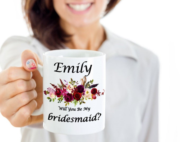 Custom Bridesmaid Wedding Mug Bridesmaid Proposal Gift Custom Bridesmaid Gift Mug Personalized Coffee Mug Wedding Gift Mug for Bridesmaid