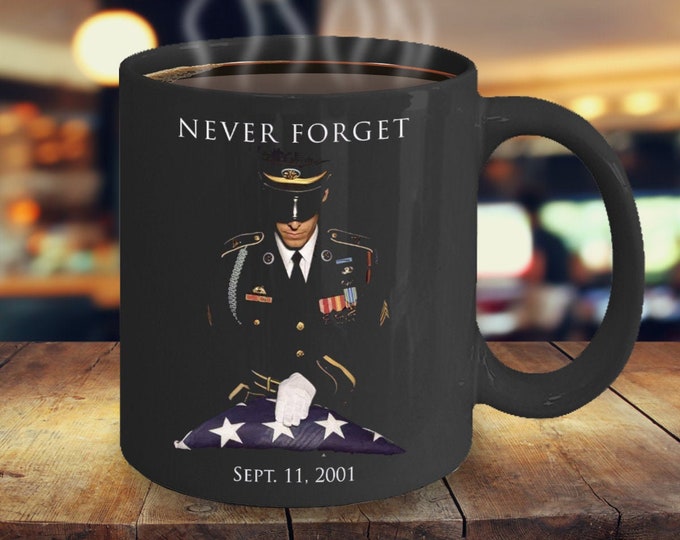 Never Forget Gift Mug September 11th 2001 Anniversary Mug Patriotic Mug Memorial GiftMug