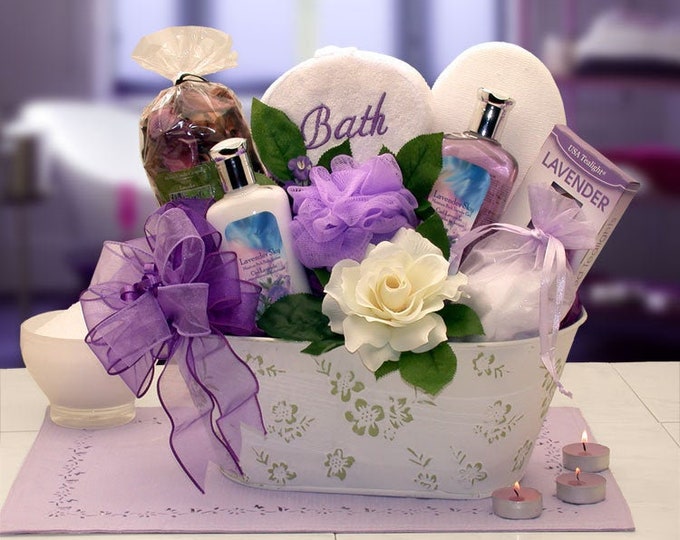 Women's Gift Baskets Spa Gift Basket for Her Tranquil Delights Bath & Body Gift Set Mother's Day Gift Baskets