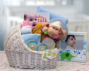 Baby Shower Gift Basket Welcome Baby gift basket New Baby Bassinet Gift Basket Baby Welcome Present