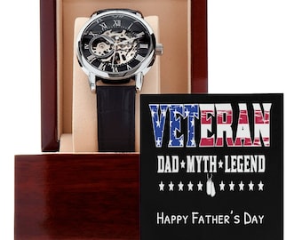 Wrist Watch for Military Veteran, Dad  the Myth the Legend Message Card, Father's Day Gift Watch for Veteran Dad, Military Dad Gift Watch