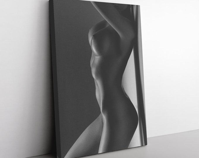 Nude Canvas Art, Woman Erotic Wall Art, Sexy Body Decor, Erotic Art Nudity, Modern Home Artwork, Nude Woman Bodyscape, nude woman canvas art