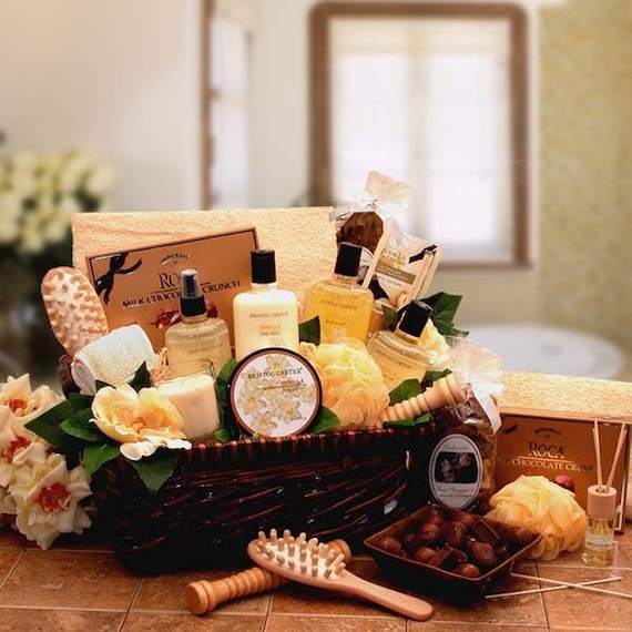 Women's Gift Baskets Spa Gift Basket for Her Sweet Blooms Spa Gift