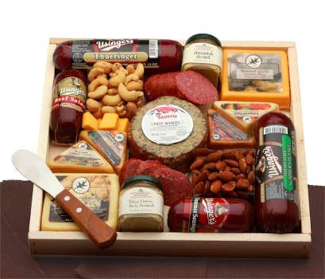 Meat and Cheese Gifts Deluxe Meat & Cheese Lovers Sampler Tray Etsy