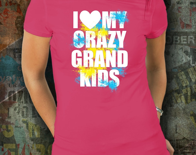 Grandparents shirt/ shirt for Grandparents/ I Love My Crazy Grand Kids shirt/ Gift Shirt for Grandma/ Grandparents Day T-shirt