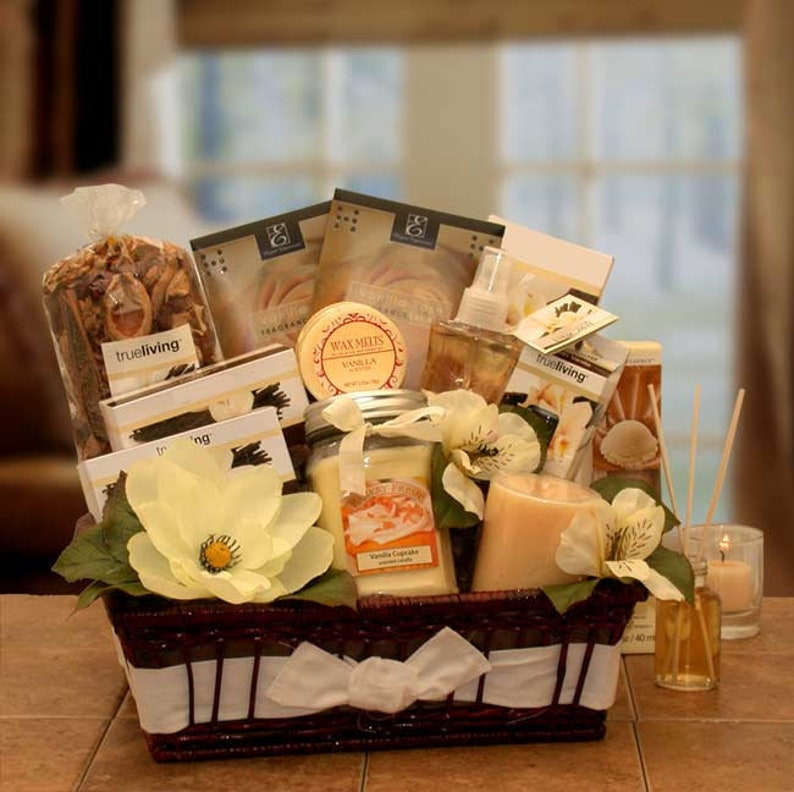 Women's Gift Baskets Spa Gift Basket for Her Vanilla Etsy