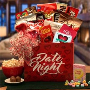 Valentine's Day Gift Box for Her Date Night Valentine Gift Box Couples Gift Basket Snack Box for Couple