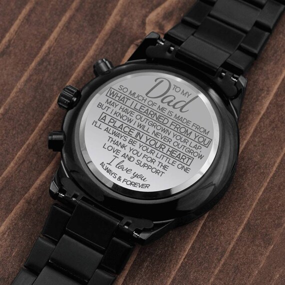 Black engraved watch best sale