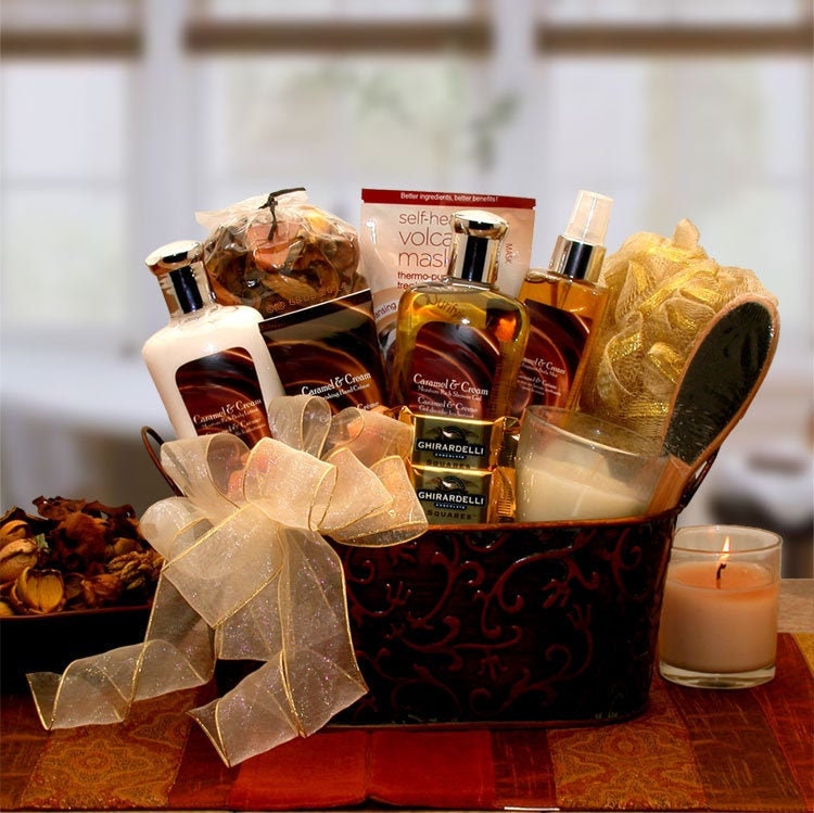 Women s Gift Baskets Spa Gift Basket for Her Caramel Cr me Bliss Spa Gift Basket Mother s Day Gift Baskets
