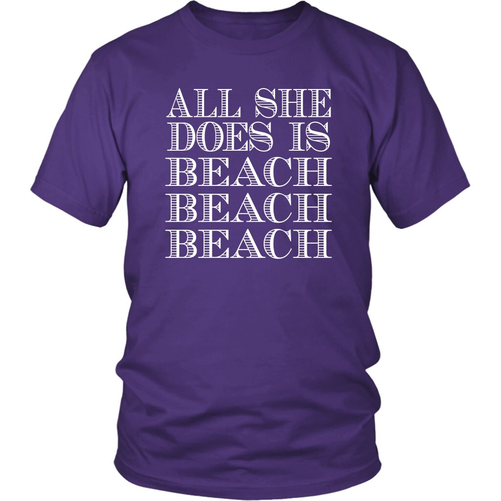 Funny Men's Shirt/ All She Does is Beach T Shirt/ Funny Gift for Men ...