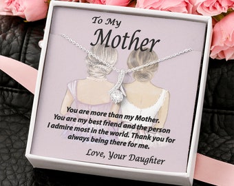 To My Mother Gift Necklace, To Mom From Daughter Message Card Necklace, To My Mother Gift Necklace, To Mom From Daughter Message Card