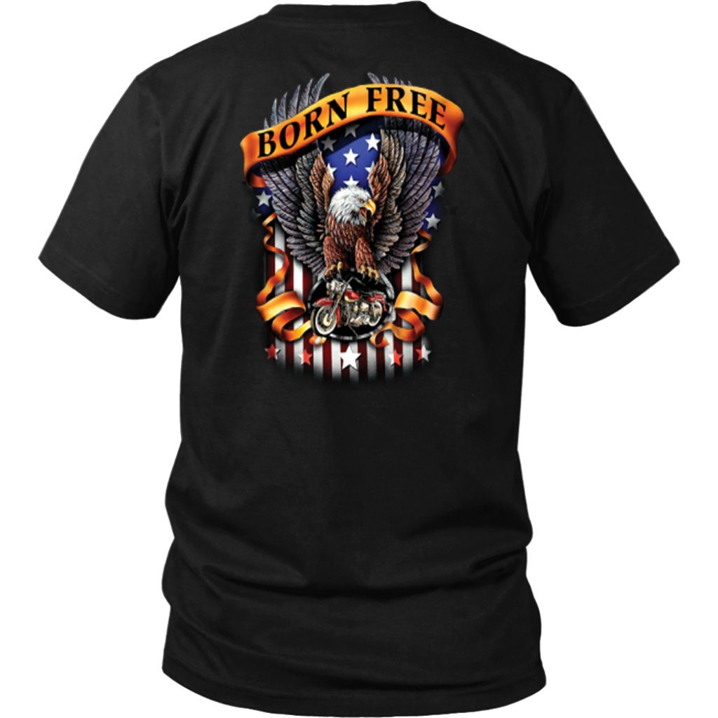 Born Free Shirt Patriotic Unisex Shirt Eagle and Flag T shirt | Etsy