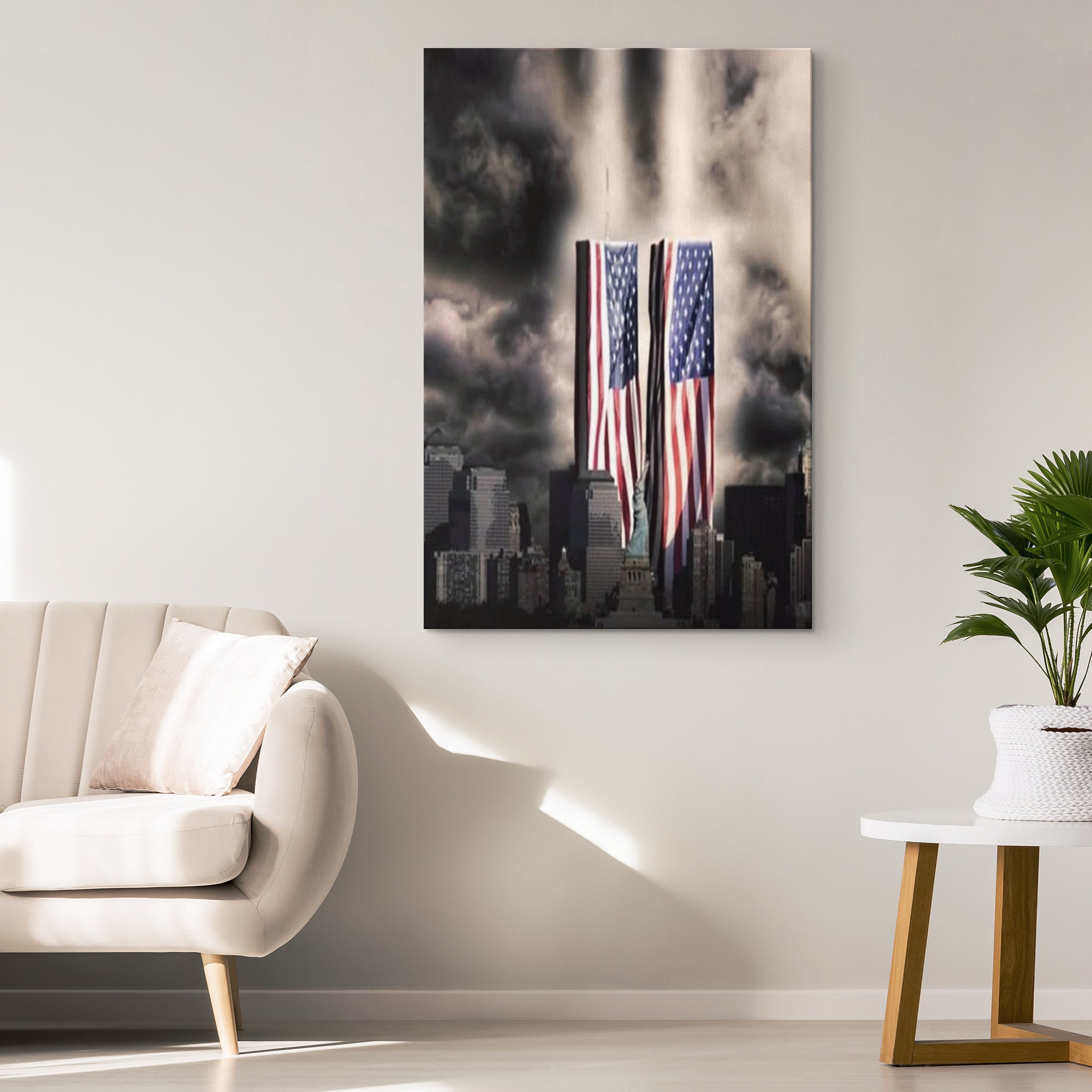 Never Forget 9 11 Wall Art World Trade Center Canvas Wall Art Patriotic Canvas Print Wall Hanging