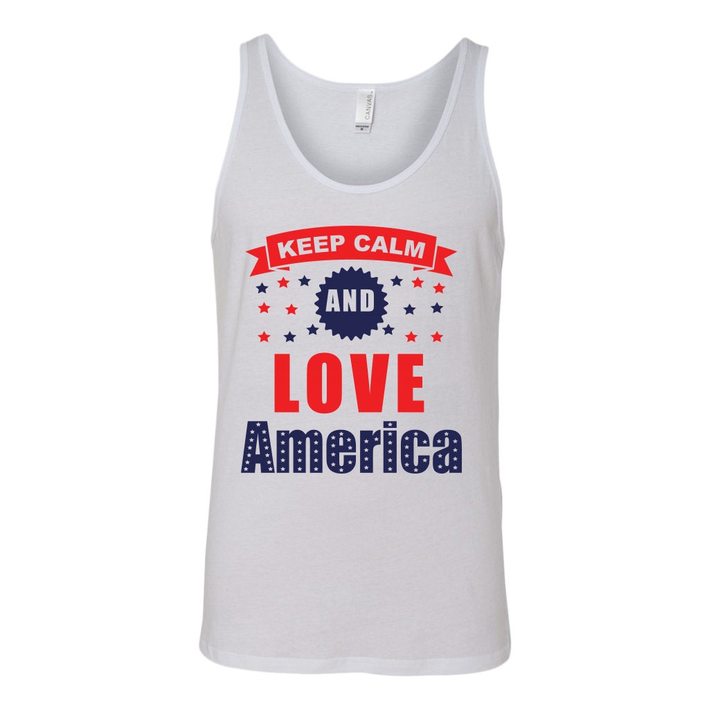 4th Of July Shirts Men and Womens Patriotic Shirts His and Hers Tank Keep Calm And Love America