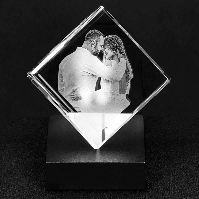 Custom Crystal Photo Block Glass Photo Glass Picture Block Etsy