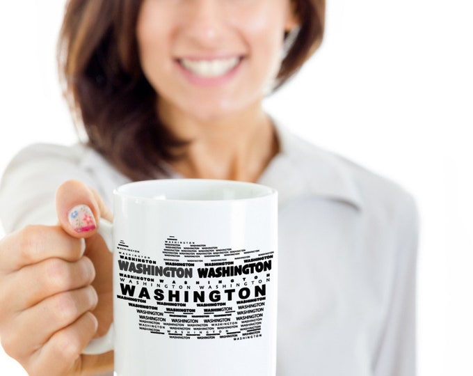 State Gift Mug Text Filled State Mug Home State Mug Favorite State Mug United States Mug 50 State Gift Mugs