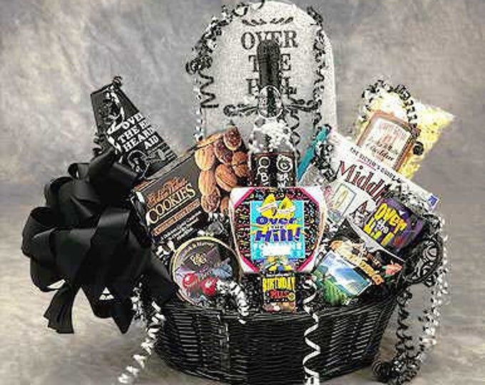 Birthday Gift Basket Over The Hill Birthday Basket Gift Basket for Her Gift Basket for Him Birthday Gifts for Women Birthday Gifts for Men