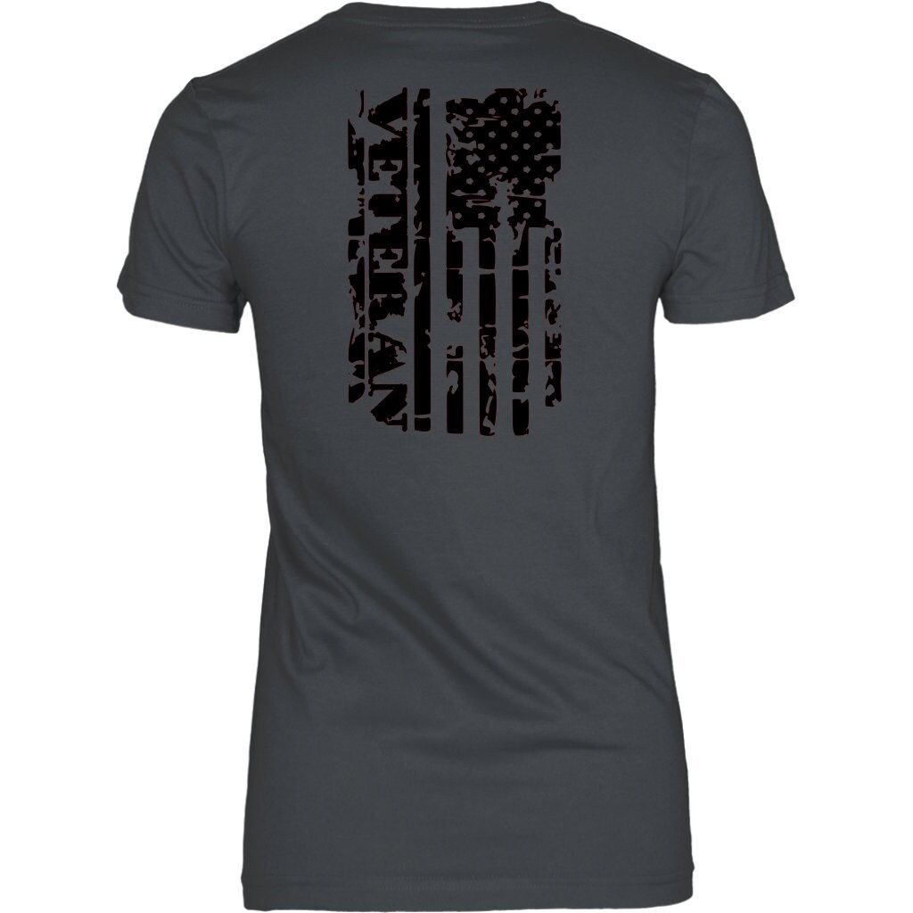 Women's Veteran Graphic Tee Veteran Distressed Flag Shirt Gift Shirt