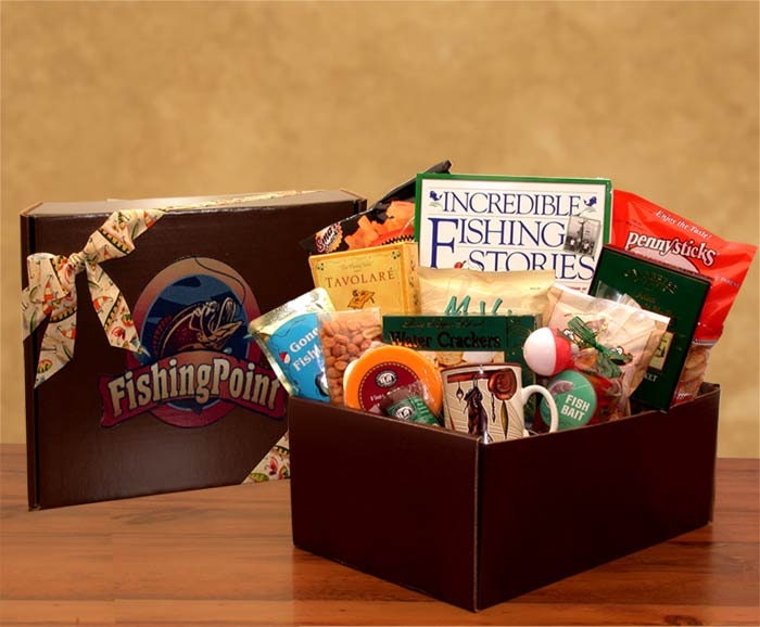 Care Packages for Him Fisherman's Point Gift Package Care Package for  Fisherman Snack Gift Box for Him Gifts for Fishing Lover