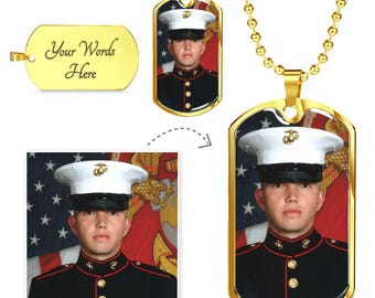 Personalized Dog Tag Necklace, Military Style Necklace, Gift Necklace for Men